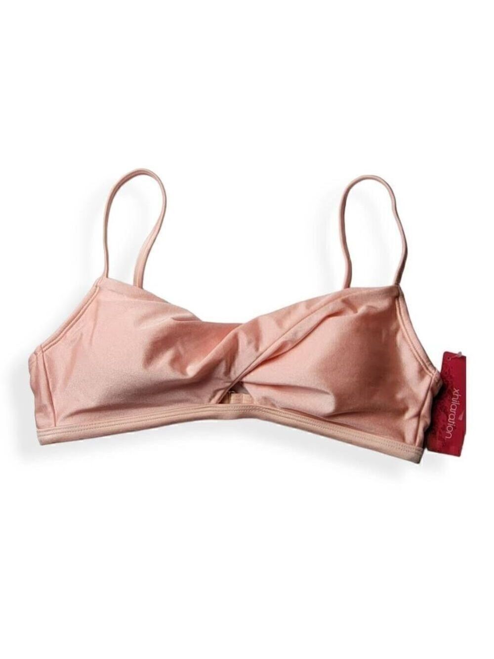 Xhilaration Pink twist Front Shimmery Bikini Top Medium Jrs. 4-6